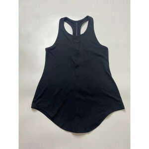Zyia Active Black Mesh Racerback Round Hem Tank Top Woman’s size S